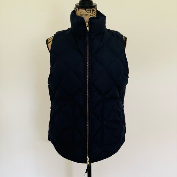 J. Crew Womens Excursion Navy Quilted Down Vest Style #49194 - Picture 3 of 10